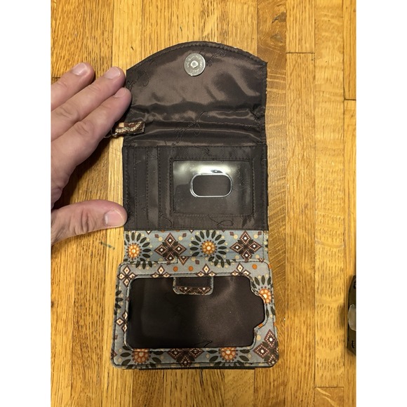 Vera Bradley Super Smart Wristlet Canyon Brown ID Holder Wallet - Picture 3 of 6
